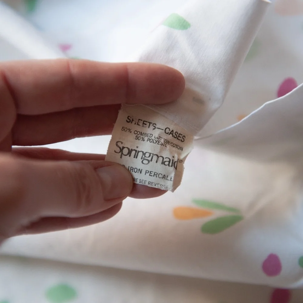 Vintage Floral Percale Standard Pillowcase